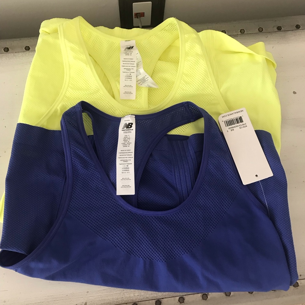 Bundle of 2 New Balance Racer Back Athletic Tanks. Size Small.